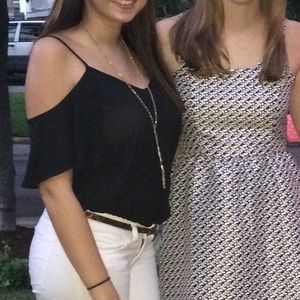 Forever 21 Cold Shoulder Top - Black